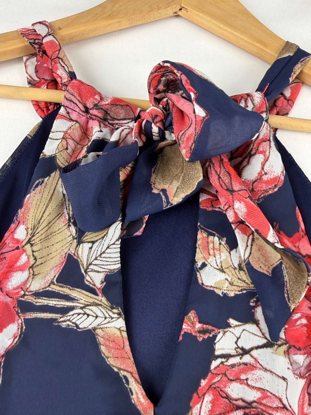 Bisou Bisou Navy Floral Maxi Dress Size 4 Lined Elegant - Picture 9 of 11